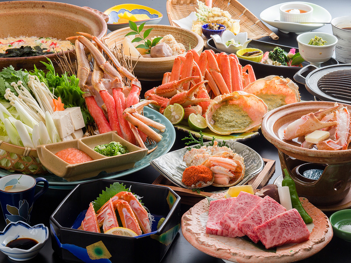 但馬牛ミニステーキ付かに会席フルコース 但馬牛ミニステーキ付かに会席フルコース